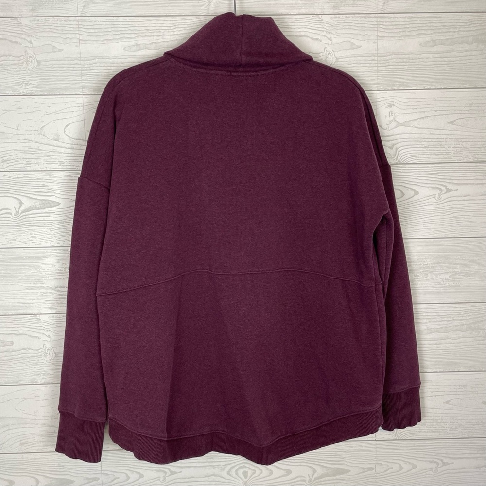 Athleta Burgundy Cowl Neck Pullover Hoodie Size Medium - Picture 2 of 7